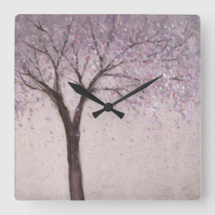Spring Blossom II Square Wall Clock