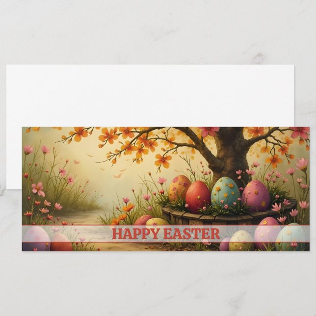 Spring Blossom Magic with Easter Egg Splendor (Front/Back)