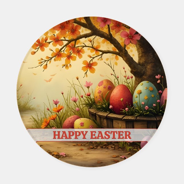 Spring Blossom Magic with Easter Egg Splendor Coaster Set (Single)