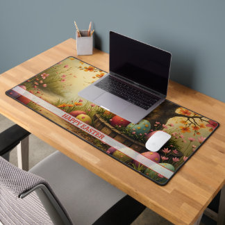 Spring Blossom Magic with Easter Egg Splendor Desk Mat