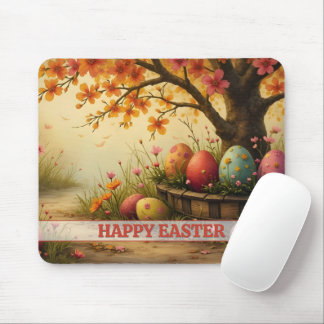 Spring Blossom Magic with Easter Egg Splendor Mouse Pad