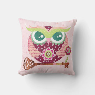 Spring Blossom Owl Pillow