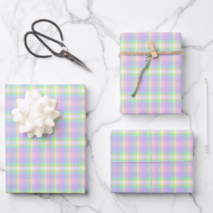 Spring Blossom Plaid  Wrapping Paper Sheets
