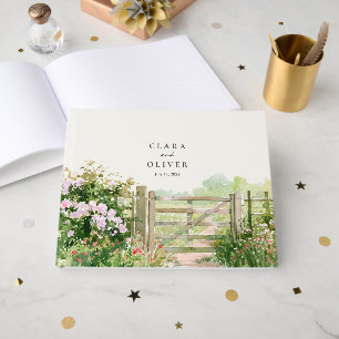 Spring Blossom Provence Country Lane Wedding Guest Book