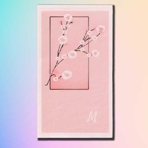 Spring Blossom _ Sakura _monogrammed Paper Guest Towels