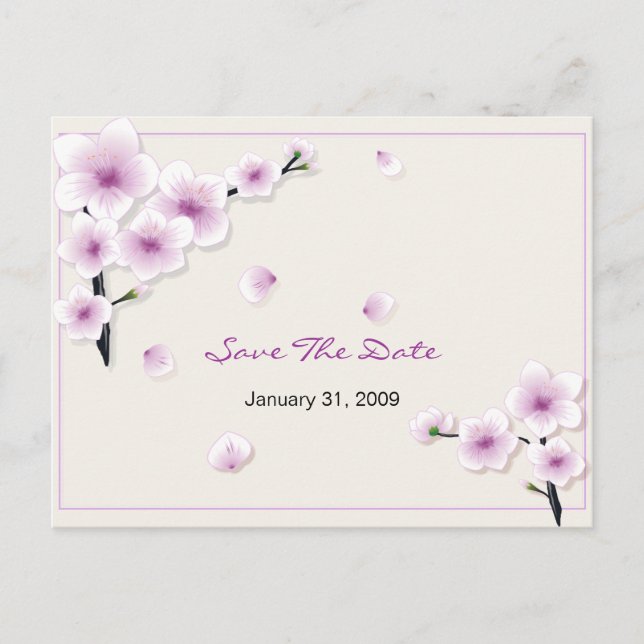 Spring Blossom Save the Date Wedding Announcement (Front)