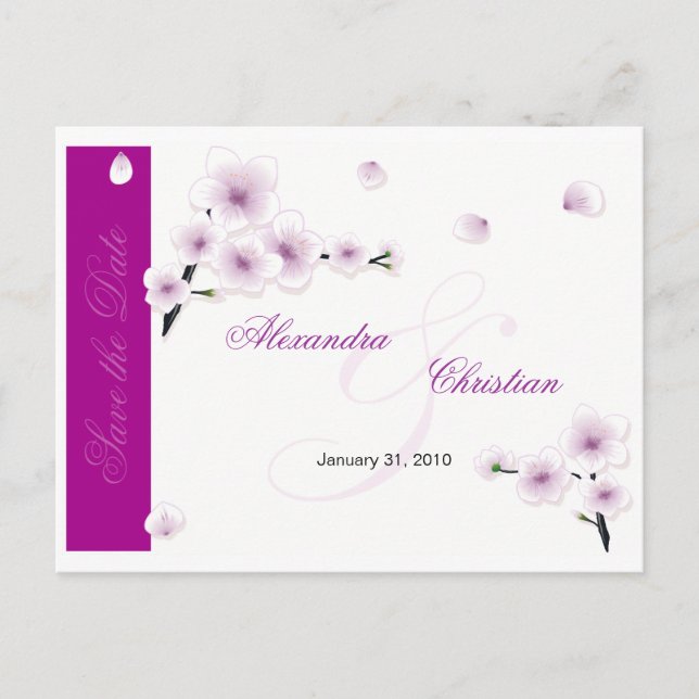 Spring Blossom Save the Date Wedding Announcement Postcard (Front)