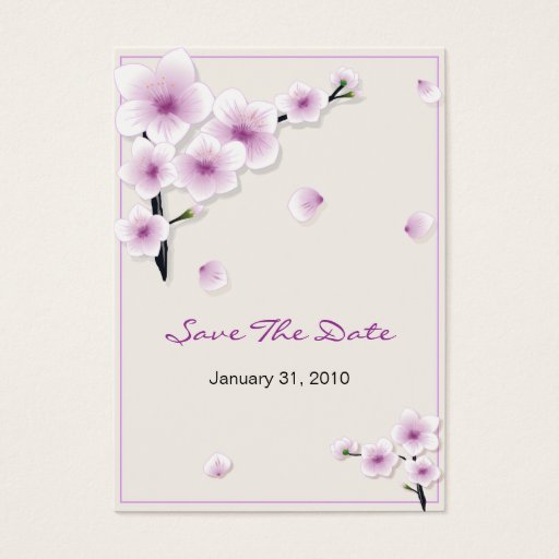 Customizable Spring Blossom Save The Date Wedding MiniCard Business Card Templates