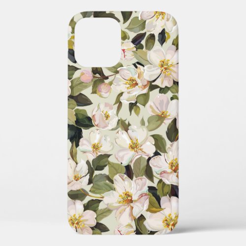 Spring Blossom Tree Branches Pattern iPhone 12 Case