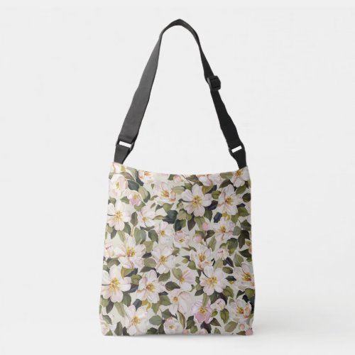 Spring Blossom Tree Branches Pattern Crossbody Bag