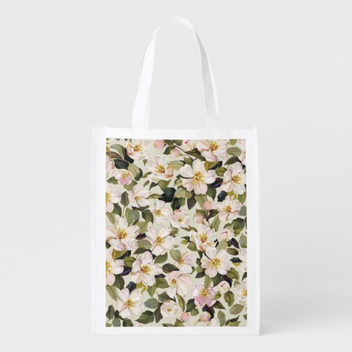 Spring Blossom Tree Branches Pattern Grocery Bag