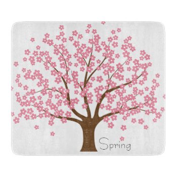 Spring Blossom Tree Cutting Board by BlackBrookDining at Zazzle