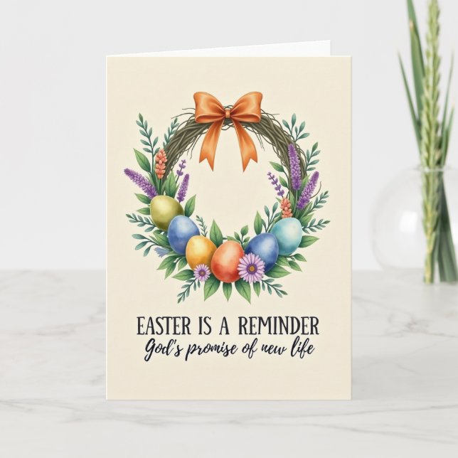 Spring Blossom Wreath Greeting Card (Front)