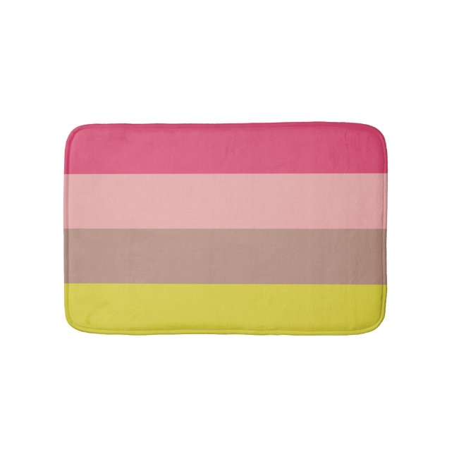 Spring Blossoms 4 Stripe Bath Mat (Front)