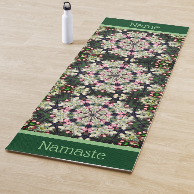 Spring Blossoms Abstract Flower Art Personalized Yoga Mat (In Situ)