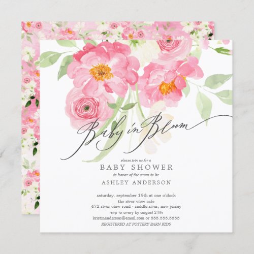 Spring Blossoms Baby In Bloom Invitation