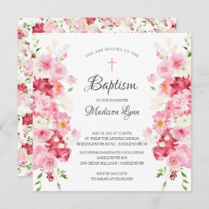 Spring Blossoms Baptism Invitation