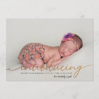Spring Blossoms Birth Announcement | Gold