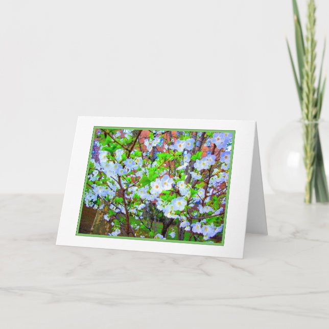 'Spring Blossoms' Blank Greeting Card (Front)