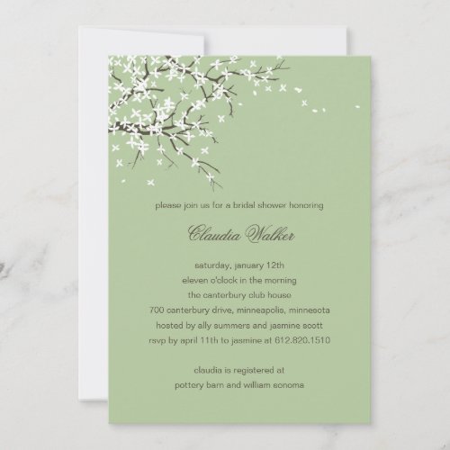 Spring Blossoms Bridal Shower Invitation (Sage)