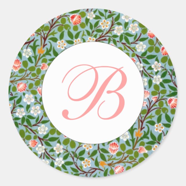 Spring Blossoms Customizable Classic Round Sticker (Front)