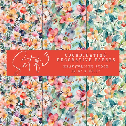 SPRING BLOSSOMS DECORATIVE PAPER SET