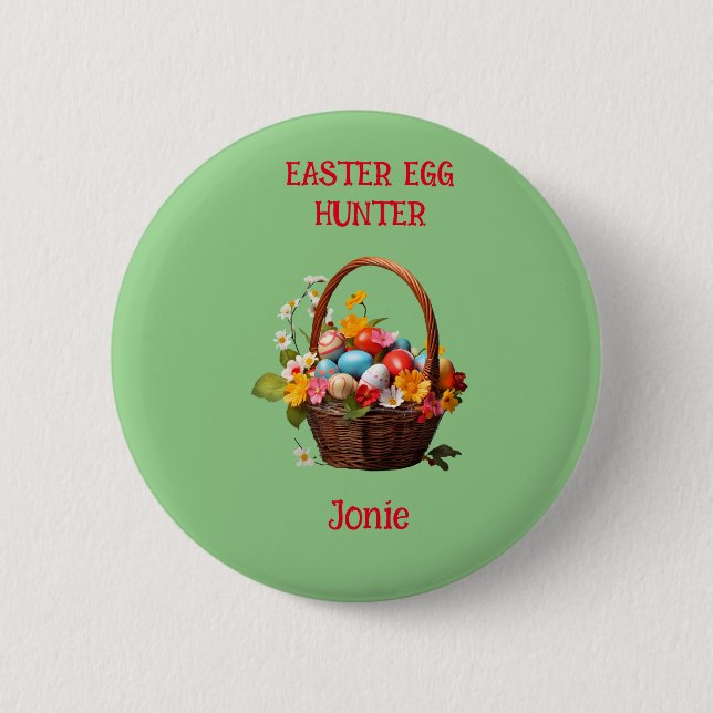 Spring Blossoms Easter Egg Hunt Button (Front)