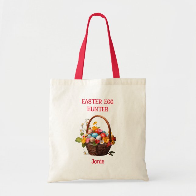 Spring Blossoms Easter Egg Hunt Tote Bag (Front)