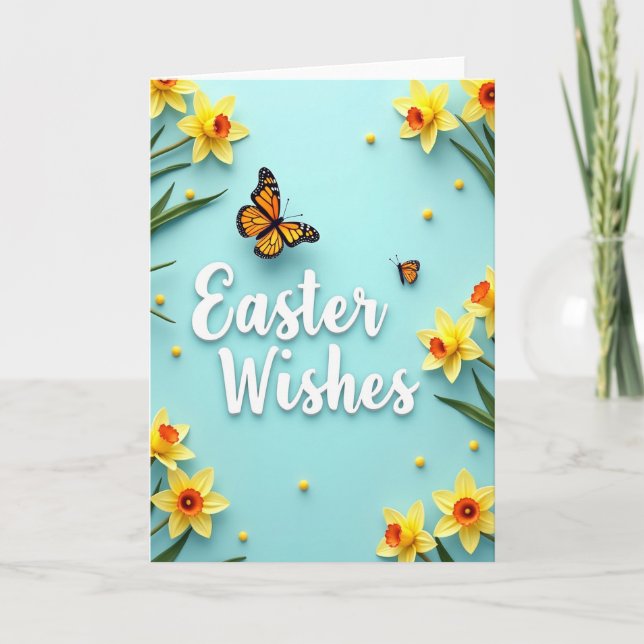 Spring Blossoms Faux Gold Foil Card (Front)