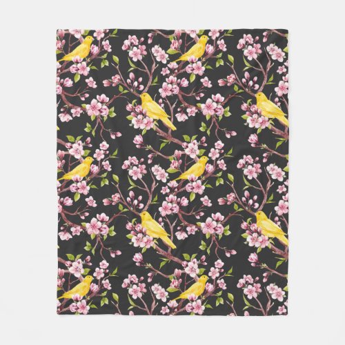 Spring Blossoms Fleece Blanket