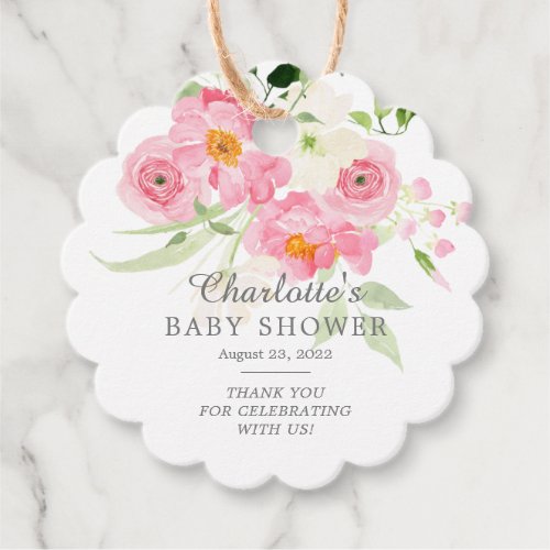 Spring Blossoms Floral Baby Shower  Favor Tags