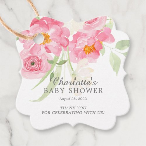 Spring Blossoms Floral Baby Shower  Favor Tags