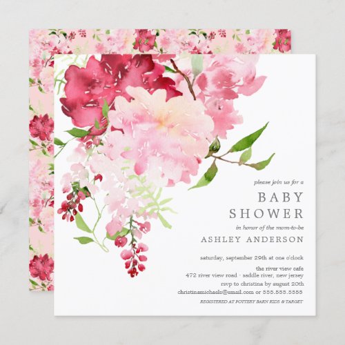 Spring Blossoms Floral Baby Shower Invitation