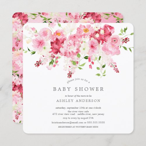 Spring Blossoms Floral Baby Shower Invitation