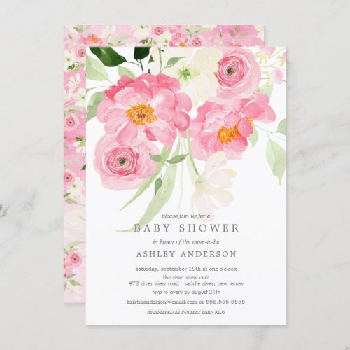 Spring Blossoms Floral Baby Shower Invitation