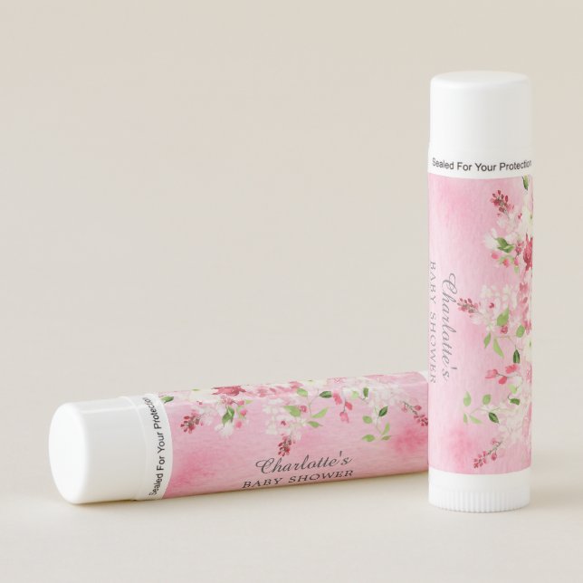 Spring Blossoms Floral Baby Shower Lip Balm (Front)
