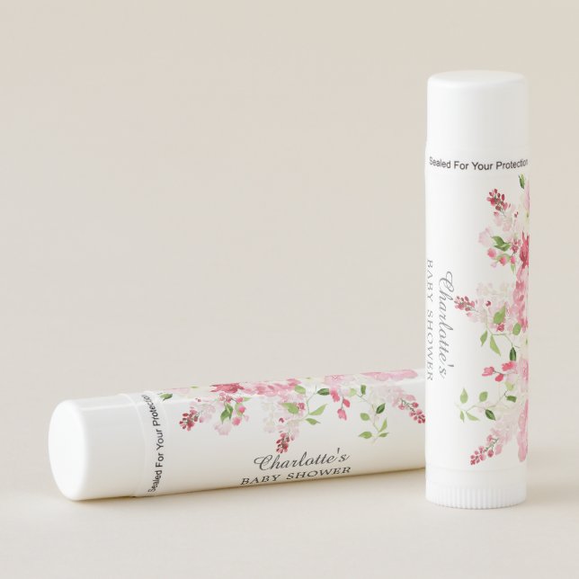 Spring Blossoms Floral Baby Shower Lip Balm (Front)