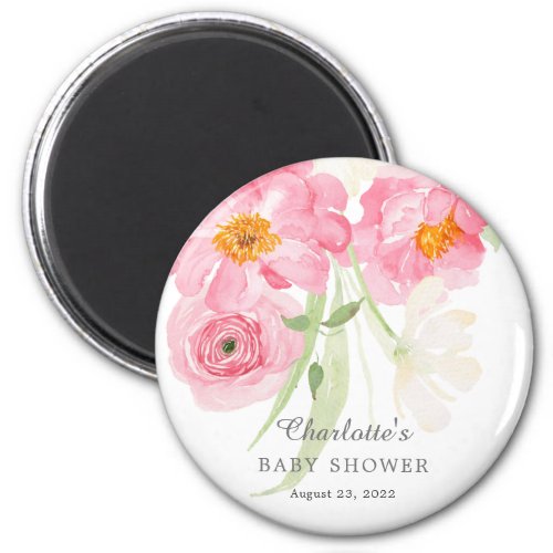 Spring Blossoms Floral Baby Shower Magnet