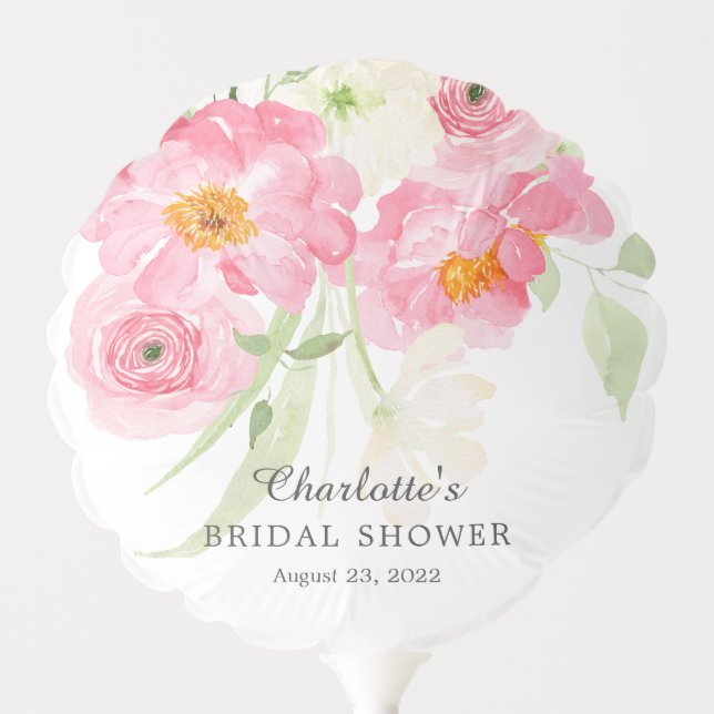 Spring Blossoms Floral Bridal Shower Balloon (Front)