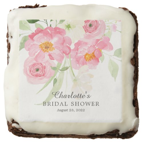 Spring Blossoms Floral Bridal Shower Brownie