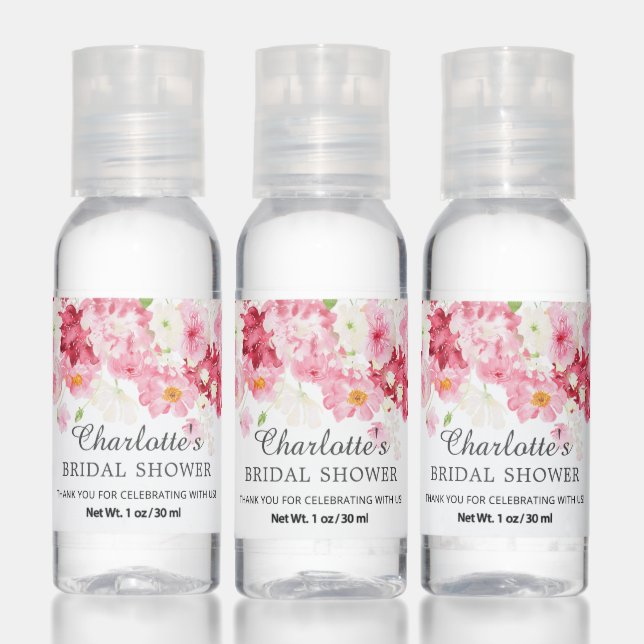 Spring Blossoms Floral Bridal Shower Hand Sanitizer (Set)