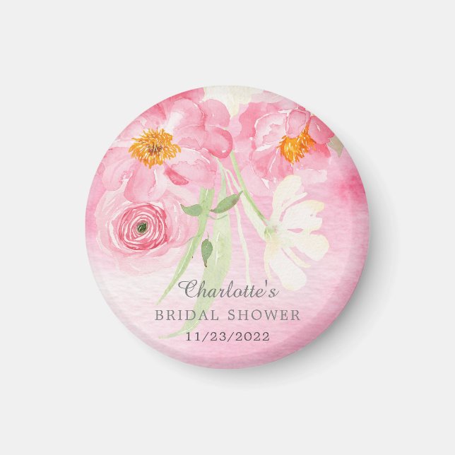 Spring Blossoms Floral Bridal Shower Magnet (Front)