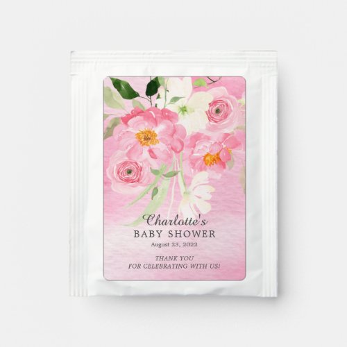 Spring Blossoms Floral Floral Baby Shower  Tea Bag Drink Mix
