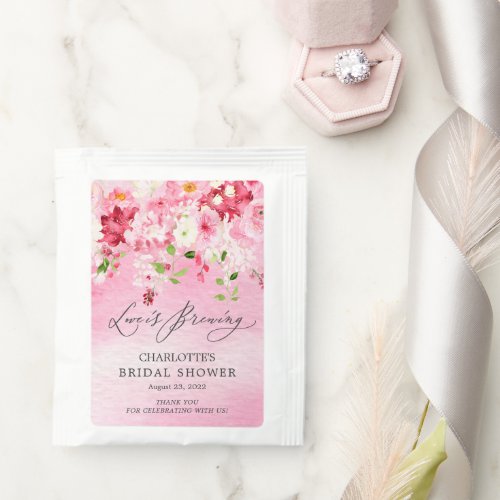 Spring Blossoms Floral Floral Bridal Shower Tea Bag Drink Mix