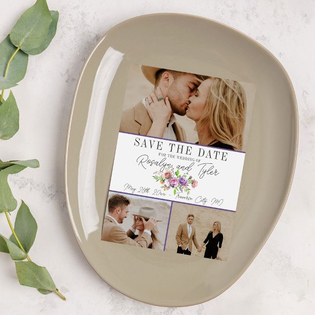 Spring Blossoms Floral Purple Peach Save The Date (Creator Uploaded)