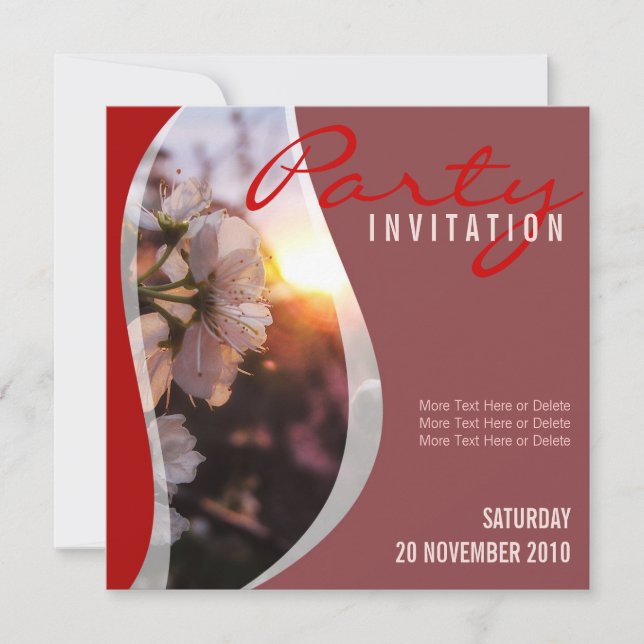 Spring Blossoms Flower Party Invitation (Front)