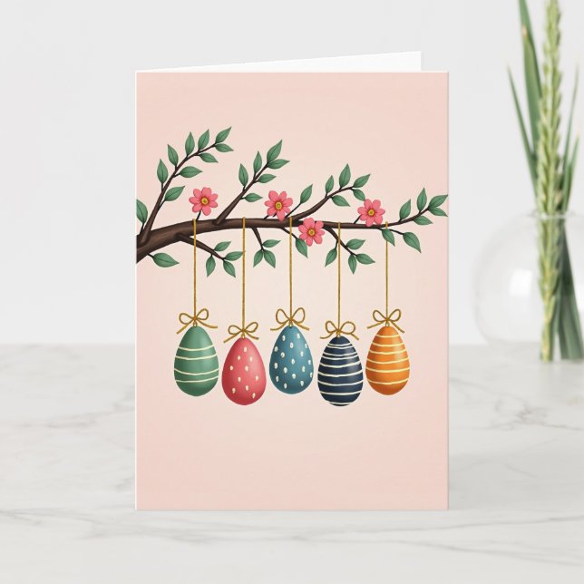 Spring Blossoms Hanging Ornament Card (Front)