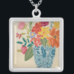 Spring Blossoms I Silver Plated Necklace<br><div class="desc">Floral</div>