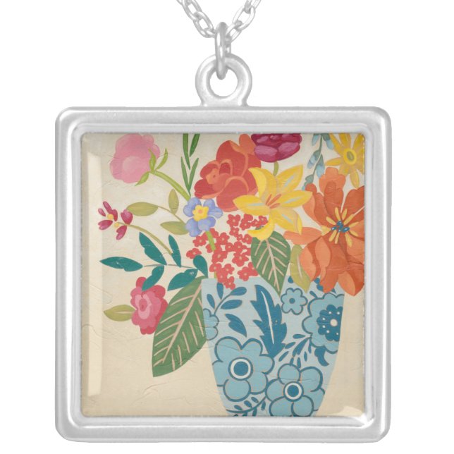 Spring Blossoms I Silver Plated Necklace (Front)