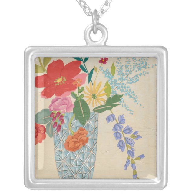 Spring Blossoms II Silver Plated Necklace (Front)